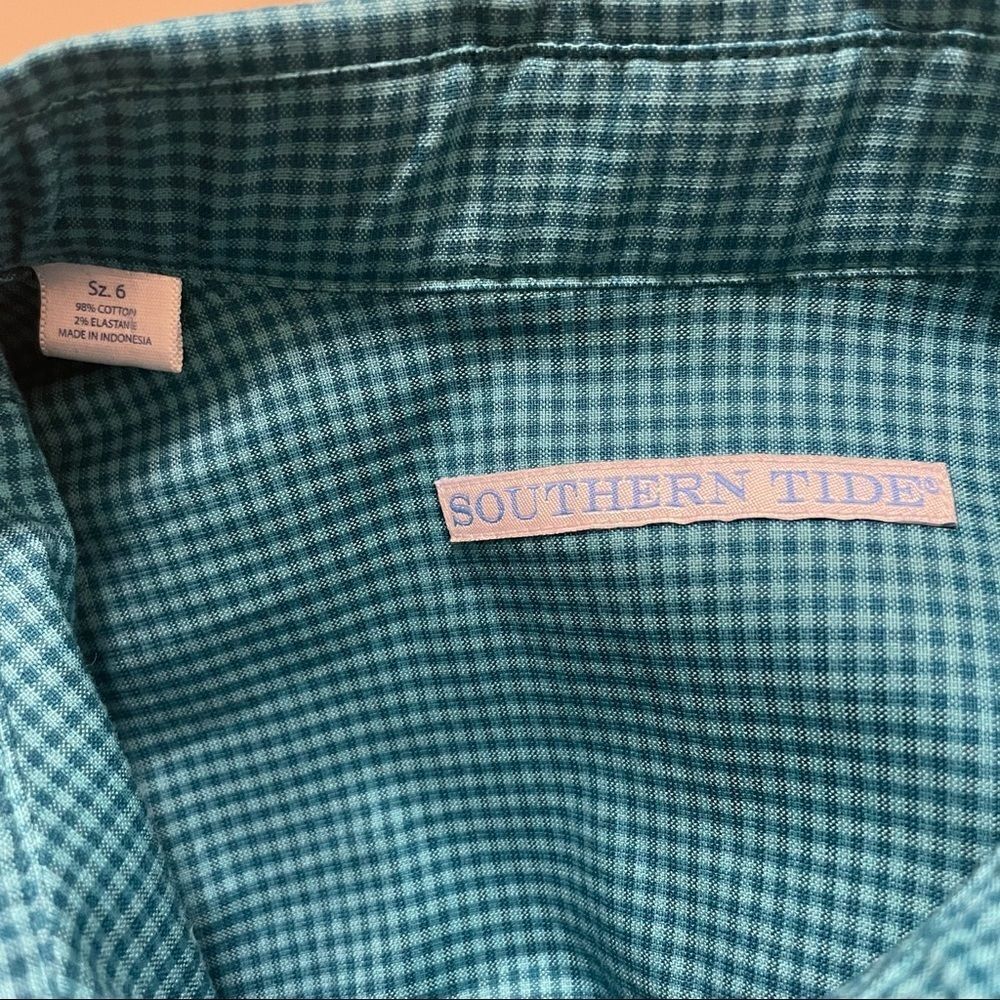 Southern Tide Button Down Checked Shirt - Size 6 - Picture 3 of 3